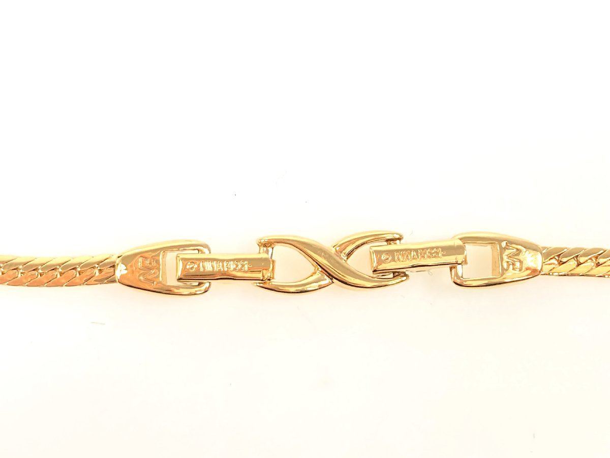 美品 ニナリッチ NINA RICCI リボン ラインストーン ネックレス 