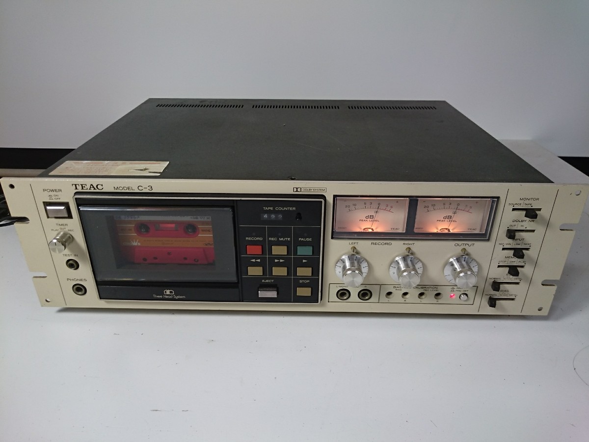 ティアックTEACカセットデッキ C-3 3ヘッド録音同時再生 修理調整品