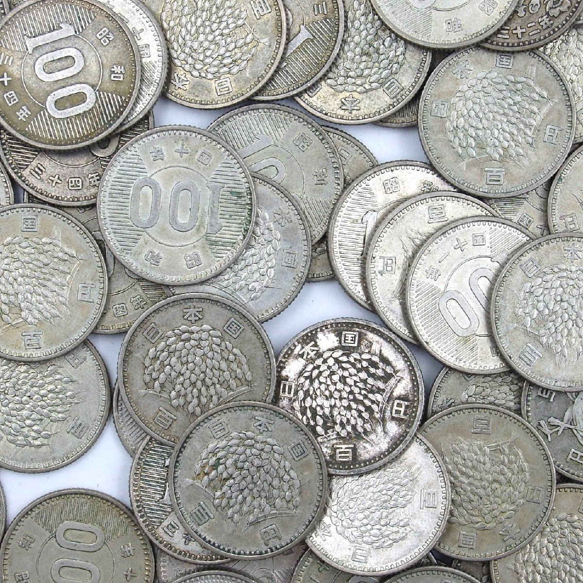 稲穂・鳳凰 100円銀貨 大量まとめ 総重量:約767g 硬貨 古銭 昭和 y170