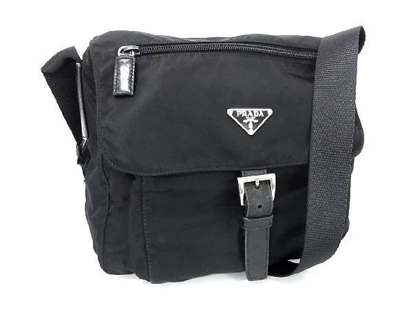 1円 PRADA プラダ テスートナイロン クロスボディ ショルダーバッグ 斜め掛け メンズ レディース ブラック系 BE6636