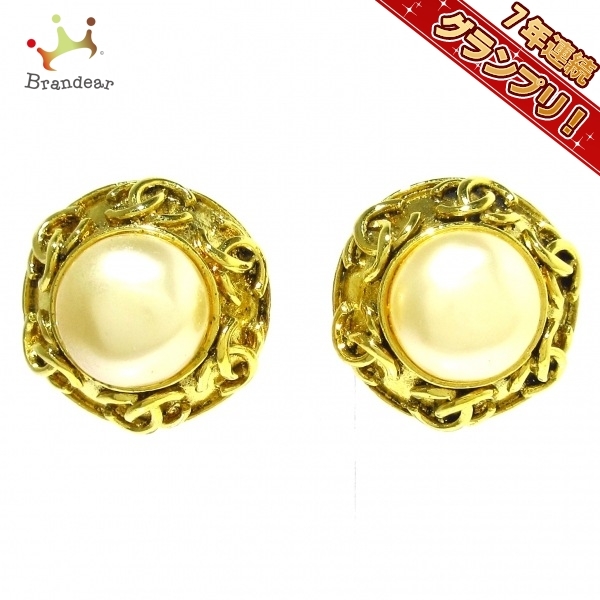 シャネル CHANEL イヤリング 金属素材×フェイクパール ゴールド×アイボリー ココマーク 94P アクセサリー（耳）