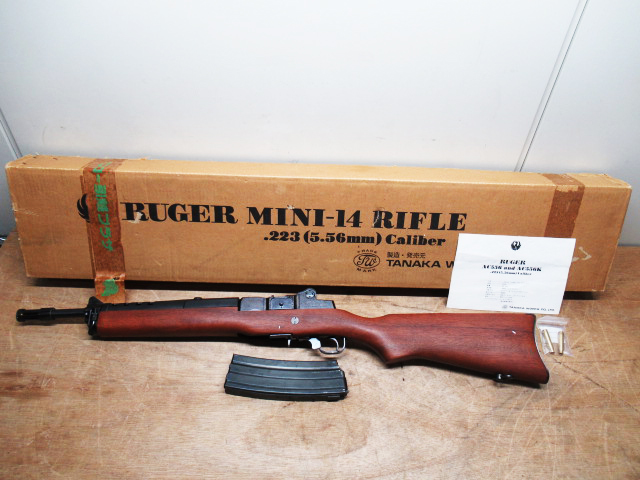 SMG刻印あり TANAKA タナカワークス RUGER ルガー MINI-14 223 CALIBER ライフル ステンレス モデルガン 木製ストック 管理5I1109C-G1