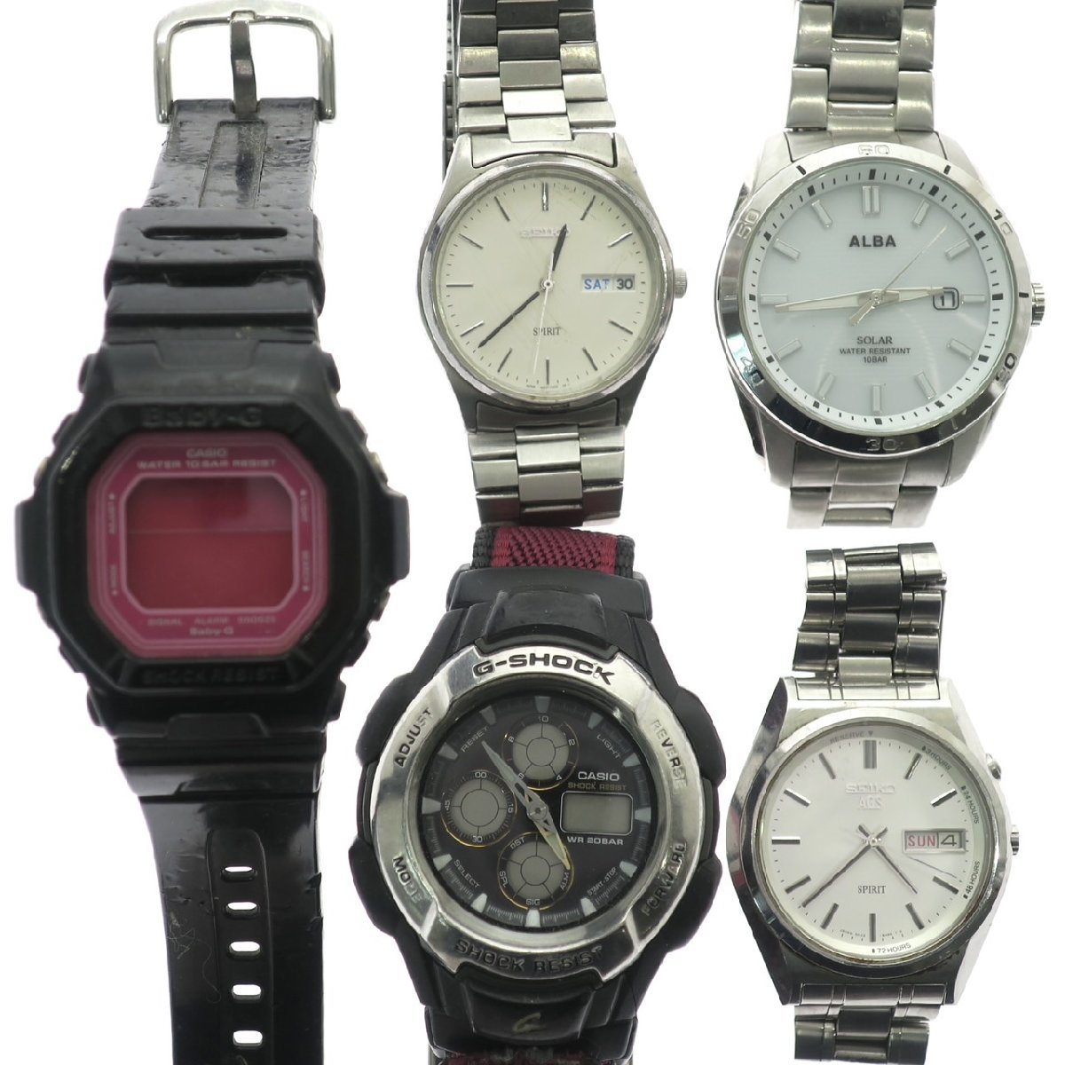 1円スタート 腕時計 まとめ5点セット SEIKO セイコー CASIO カシオ G 