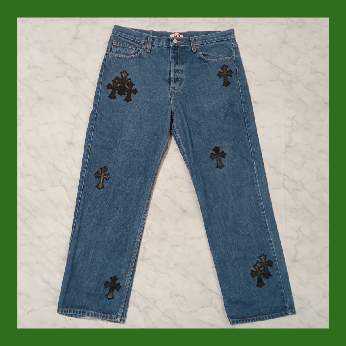 Levi's 501（W36 / 93cm）クロスパッチカスタム