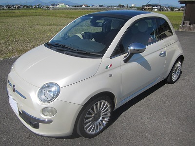 本物保証，お得 栃木県 宇都宮市 車 2008年 フィアット 500 1.4 16V ラウンジ 社外ナビ カロッツェリア ETCバックカメラ(500（チンクェチェント）)｜売買されたオークション情報、yahooの商品情報をアーカイブ公開 500（チンクェチェント）
