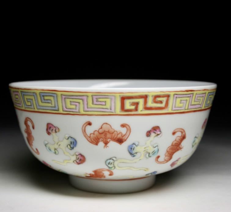 中国古玩 清時代色絵粉彩四花紋図菓子器 鉢 煎茶道具時代物 中国古玩