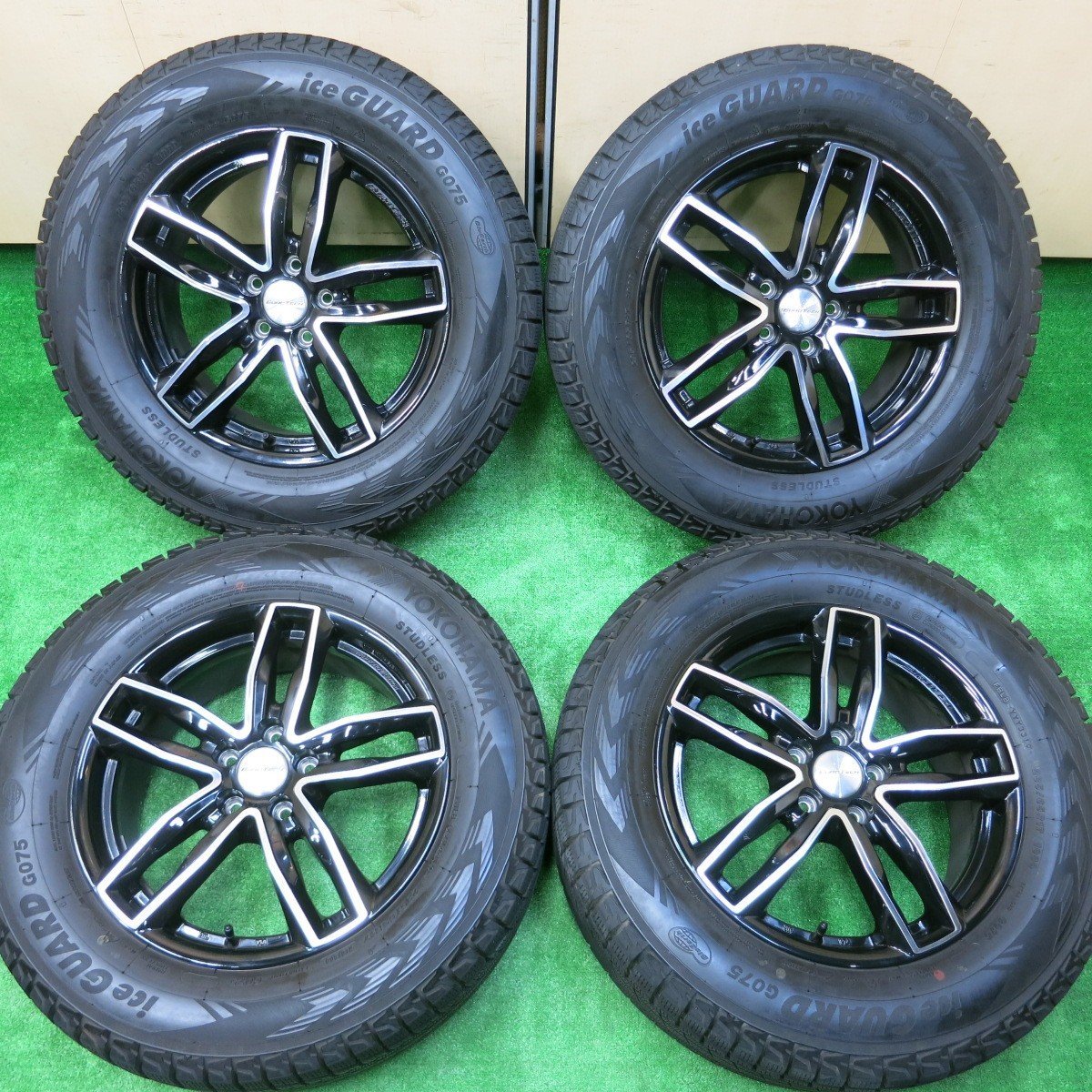 *送料無料*バリ溝！19年 キレイ！9.5分★ボルボ 等 EURO TECH 235/65R17 スタッドレス ヨコハマ アイスガード G075 PCD108/5H★3110309イス