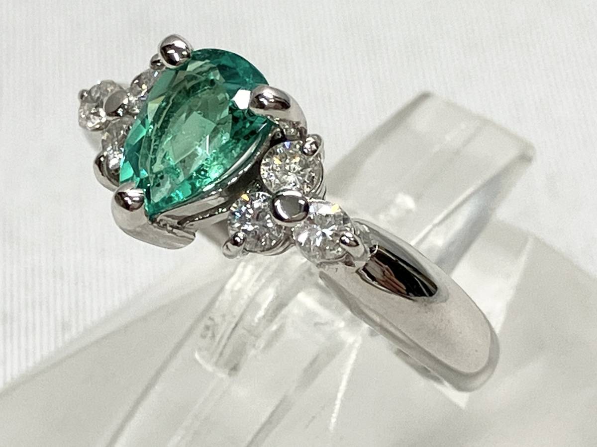 エメラルド 0.53ct 指輪 ダイヤ0.22ct 10号 Pt900 【公式通販】