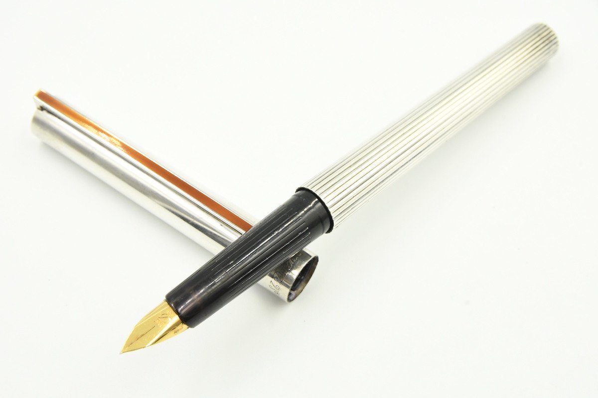 万年筆 ST.Dupont デュポン スターリングシルバー ストライプ 18ct 18K 20770764