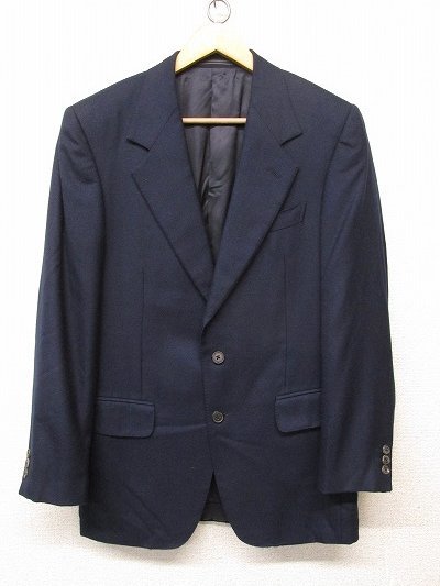 i3290：スイス製！Ermenegildo Zegna エルメネジルド ゼニア カシミヤ100％ テーラードジャケット 46 ブレザー 紺ブレ メンズ紳士