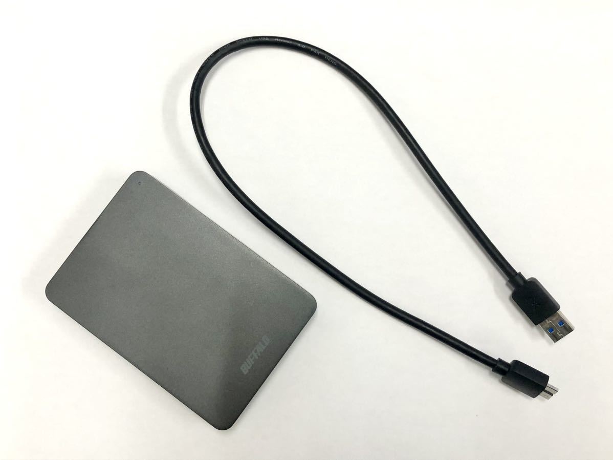 ほぼ新品？ BUFFALO USB ポータブル HDD 外付け HD-PNF1.0U3-BBE 2.5インチ 1TB ハードディスク 日本製 2017年製 バッファロー SATA600