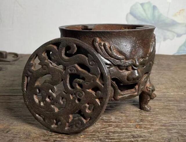 鉄器 暖炉 燗炉 煎茶器 置物 鋳鉄トラ顔炭ストーブ温酒煮茶卓上置物 【公式通販】