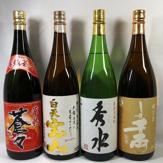 【かごしま焼酎飲み比べ4本セット】鹿児島 蒼々 宝山 秀水 しま千両 一升瓶 1800ml 25％ 芋焼酎 未開封 お酒 F509-46