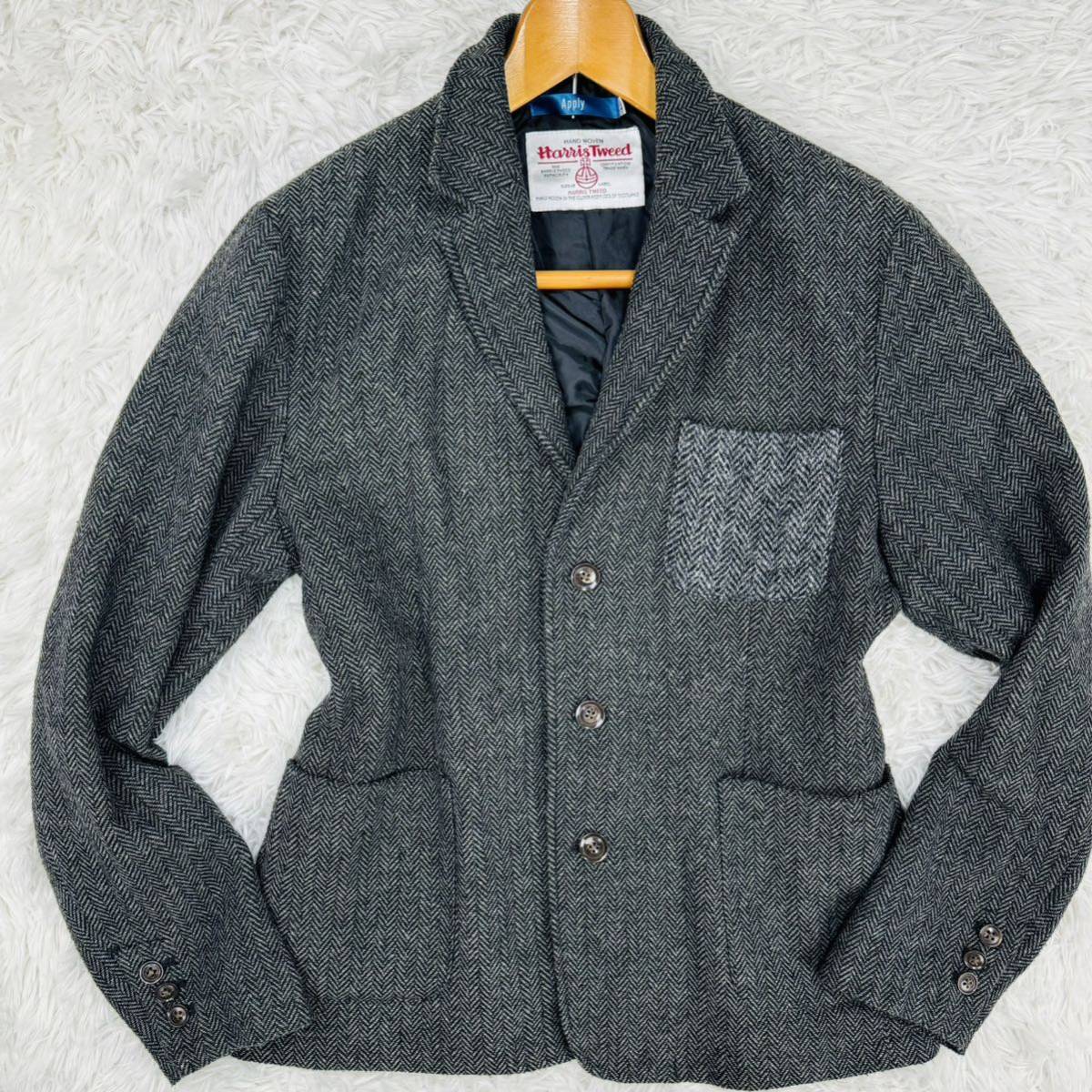 極美品【L】圧巻のヘリンボーン!!ハリスツイード Harris Tweed