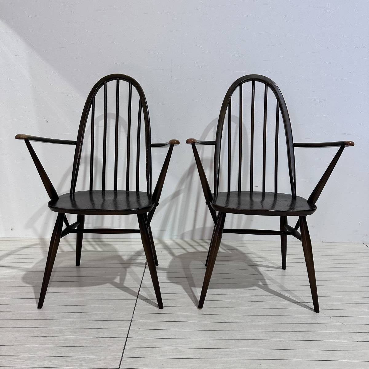 ✨良品✨ ERCOL アーコール クエーカーチェア イギリス ダイニングチェア② アーコールのクエーカーチェア（カスタード色）(ear-2-a