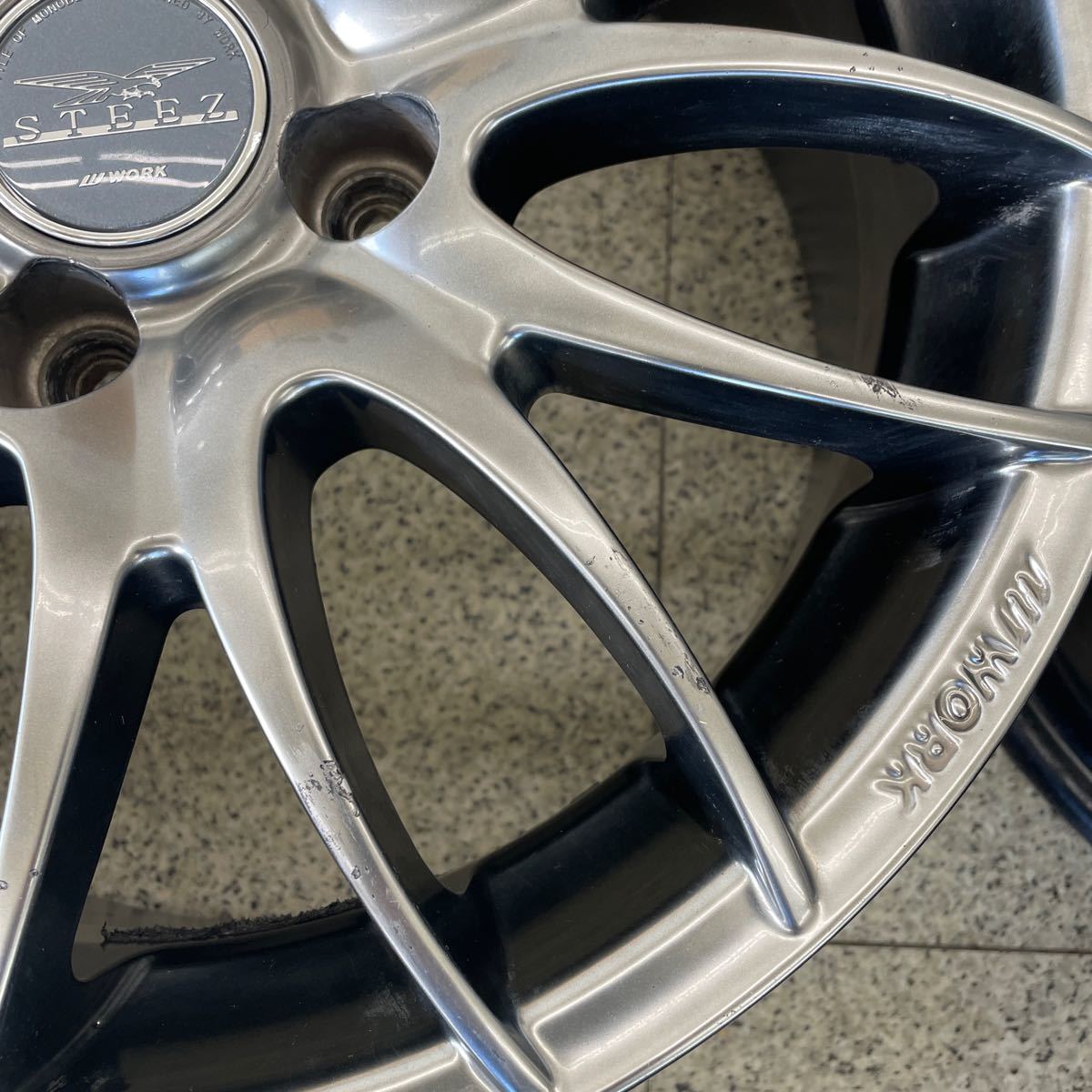 WORK ワーク STEEZ スティーズ 15インチ ×6.5J +38 PCD100 4穴 4本セット NICROSS STEEZ WORK スティーズ・二クロス？ -work エッセカスタム(まむ