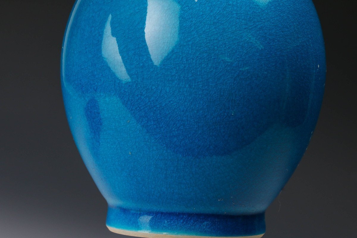 佳香】十六代 永楽善五郎(即全) 高さ28cm 交趾鶴首花 佳香】十六代 永楽善五郎(即全) 高さ28cm 交趾鶴首花