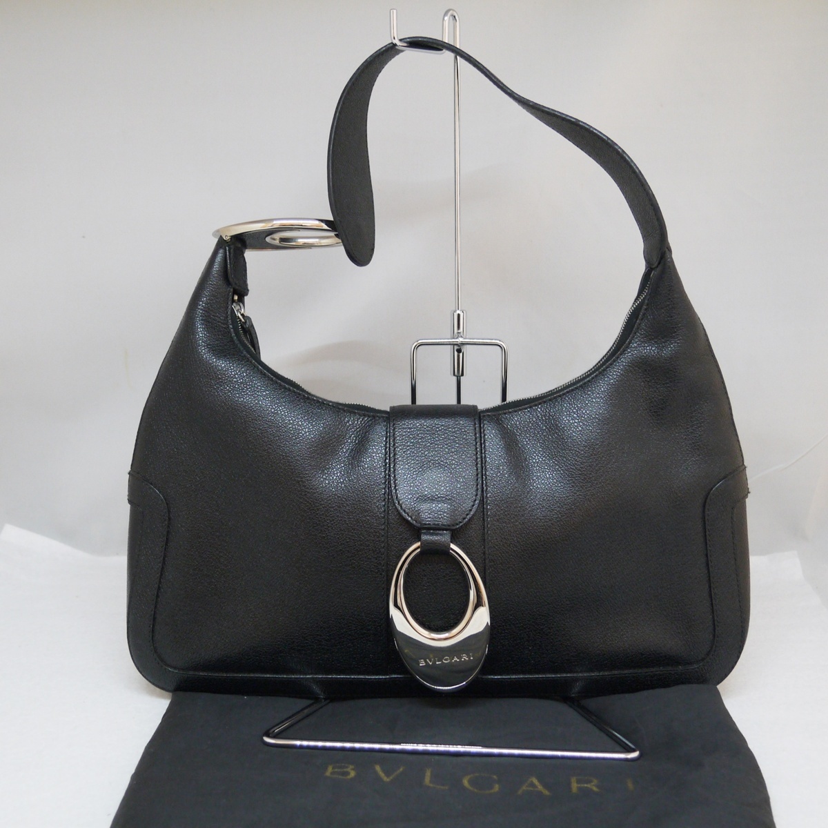 USED品 BVLGARI ブルガリ ワンショルダーバッグ レザー ブラック 