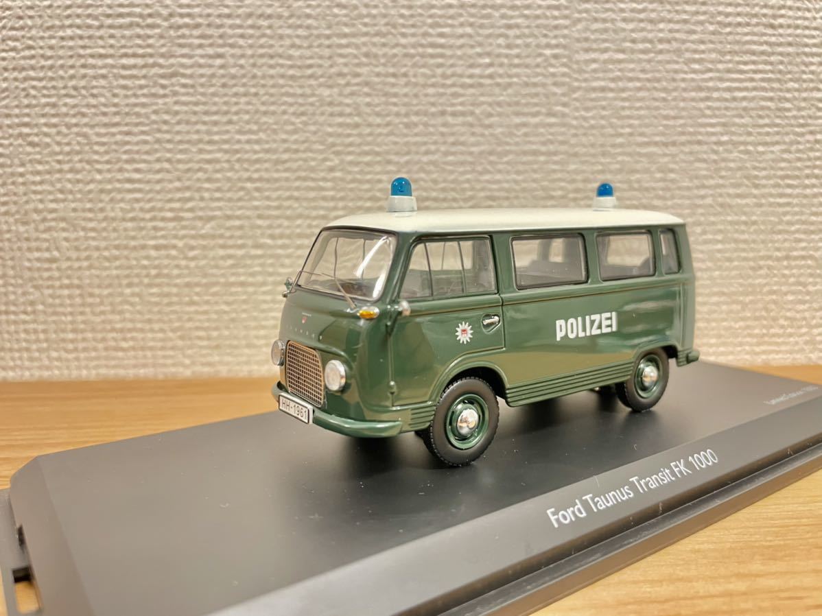 1\43シュコー schuco Ford Taunus Transit FK1000 Polizei Hamburg ミニカー パトカー バン ...