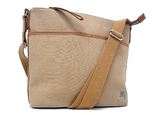 1円 BURBERRY バーバリーブルーレーベル キャンバス×レザー ショルダー 