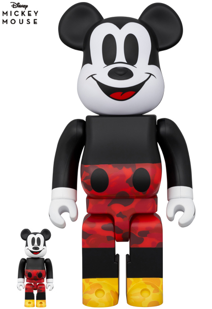 BE@BRICK BAPE MICKEY MOUSE COLOR Ver. 100％ 400％ ベアブリック メディコムトイ MEDICOM TOY