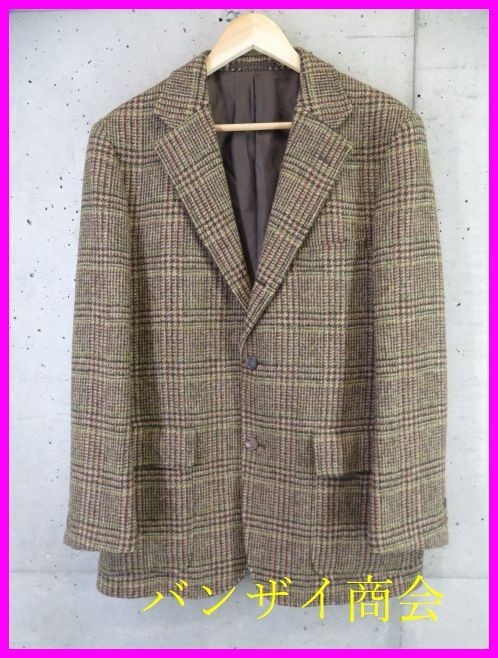 5211b25◆美品◆ハリスツイード◆J.PRESS ジェイプレス チェック柄 シングルジャケット 180/日本製/テーラード/ブレザー/トラッド/アイビー