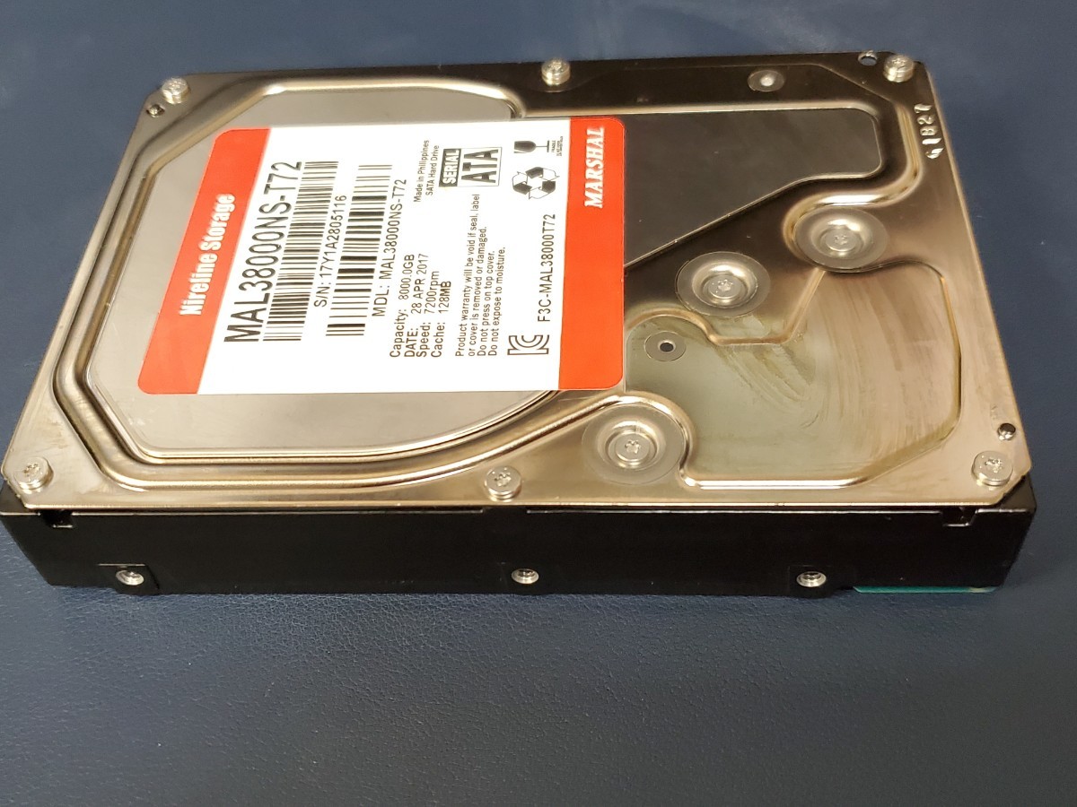 MARSHAL MAL38000NS-T72 /3.5インチ /HDD 8TB /7200rpm/使用時間 10608