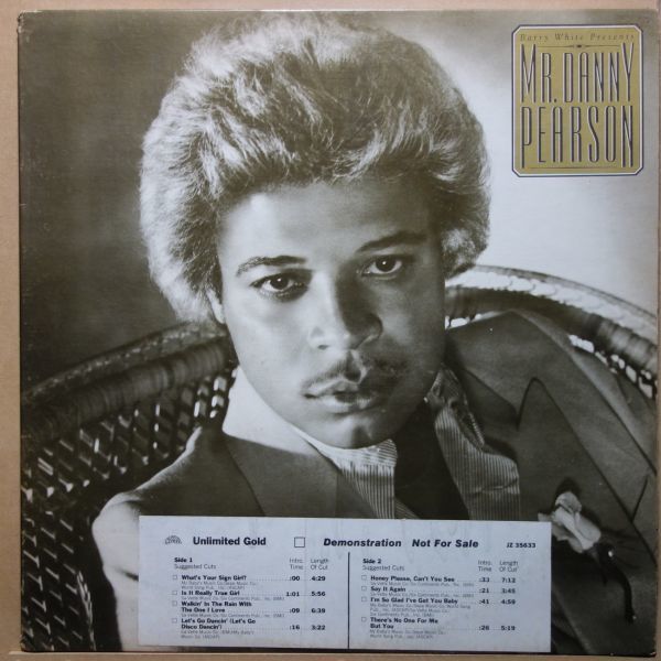 Soul◆USオリジ/O.Slv/インサート◆Danny Pearson - Barry White Presents Mr. Danny Pearson◆Unlimited Gold / JZ 35633◆超音波洗浄