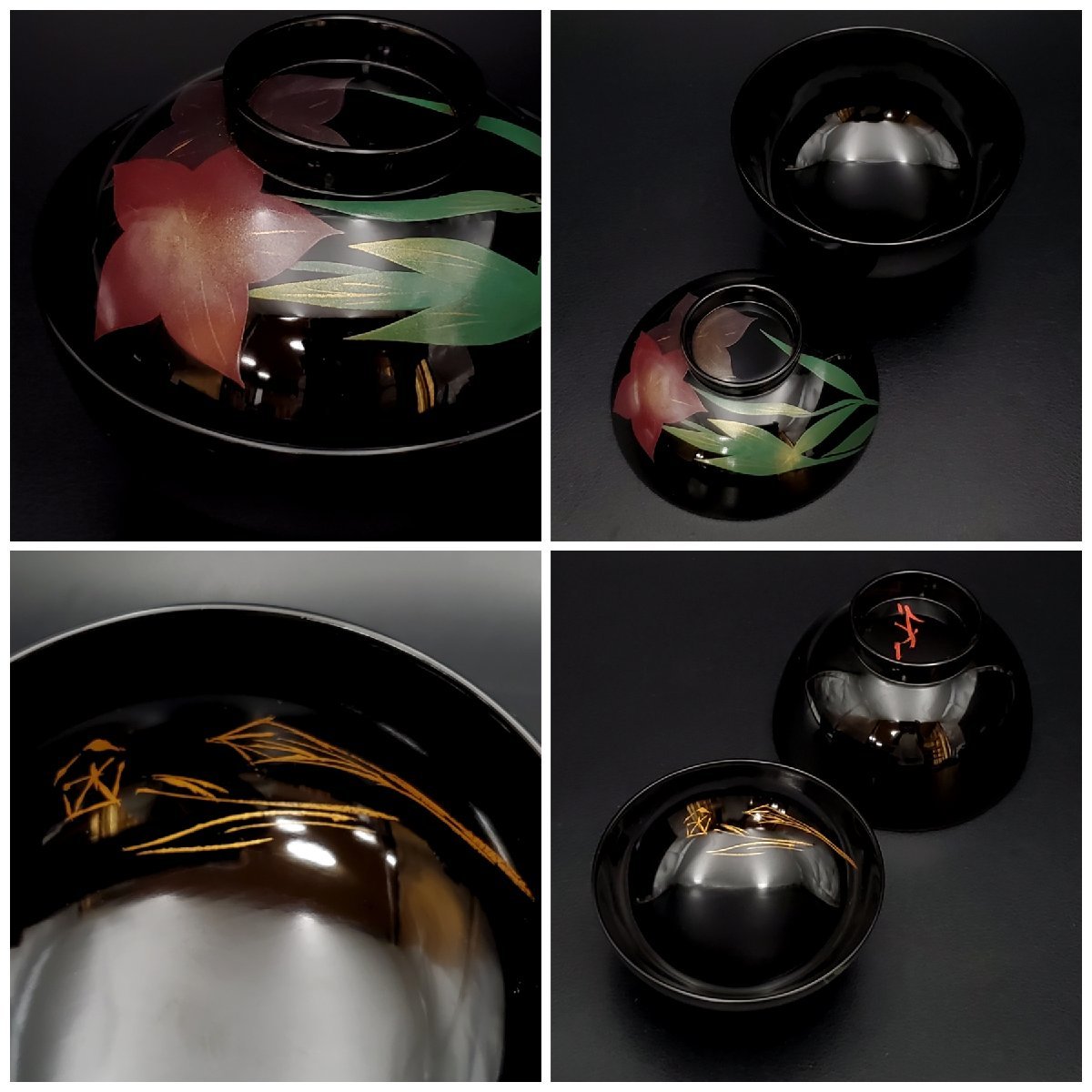 G2278輪島塗 大皿 飾り皿 桔梗蒔絵 共箱 栞付き 即決 送料無料 榎木盛