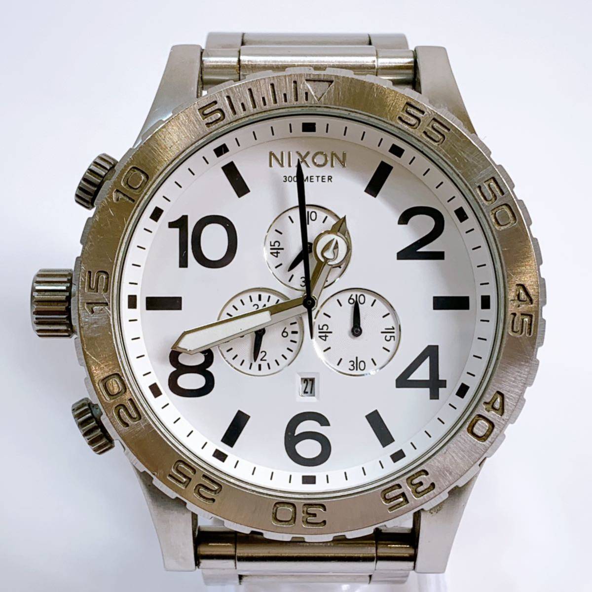 327☆中古☆ NIXON ニクソン THE 51-30 CHRONO 腕時計 ホワイト文字盤