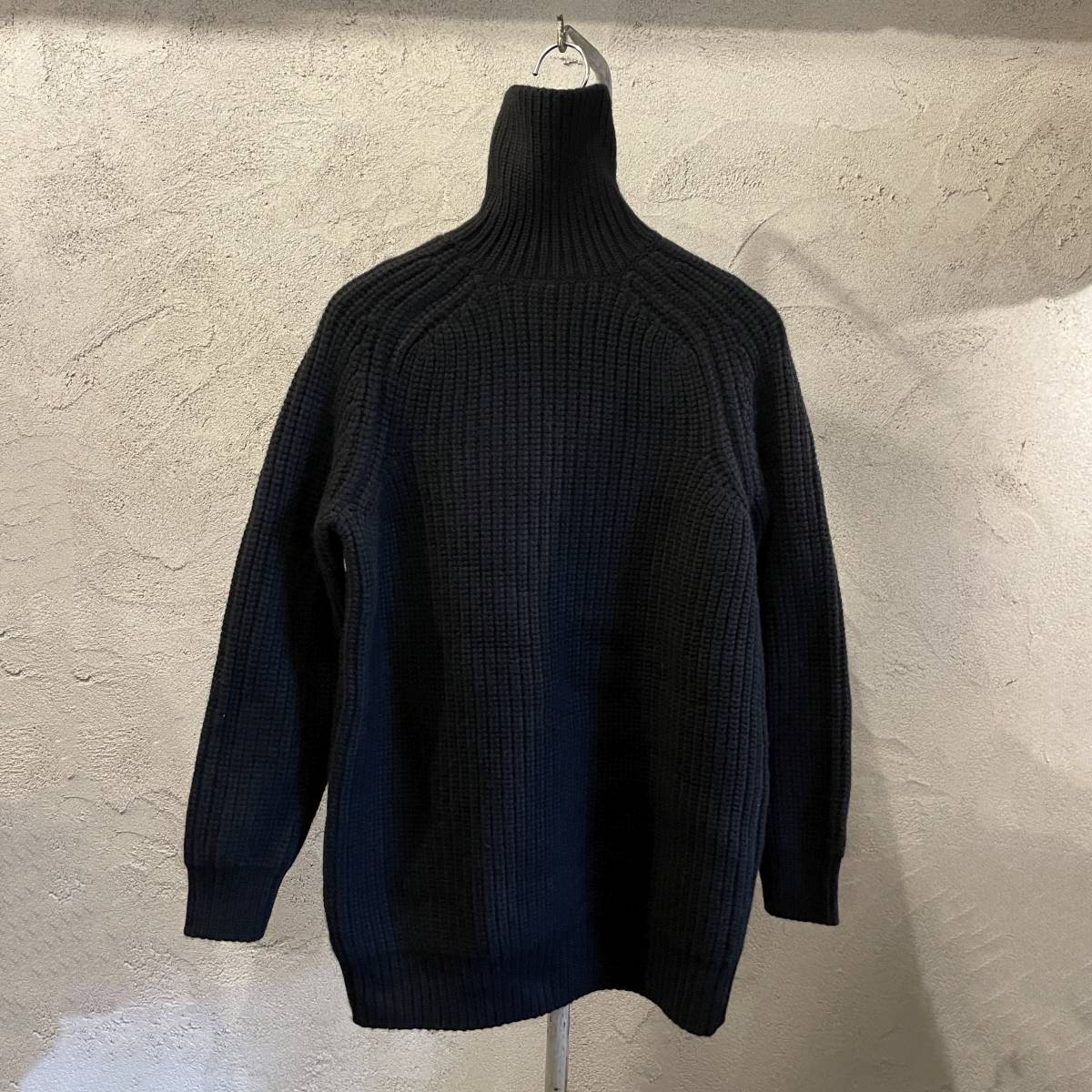 CELINE セリーヌ カシミア100% タートル ニット ハイネック セーター ブラック 厚手 イタリア製