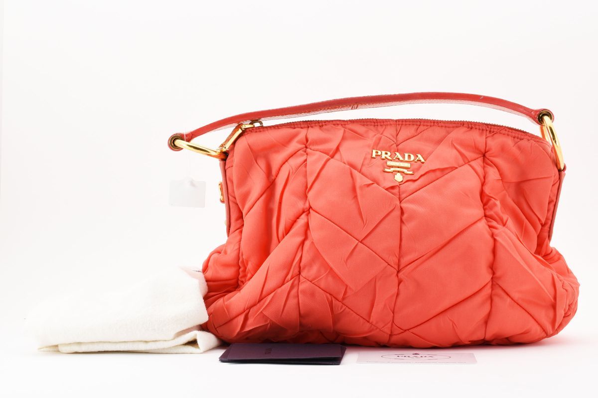1円 美品 PRADA プラダ テスート キルティング ナイロン リナイロン 