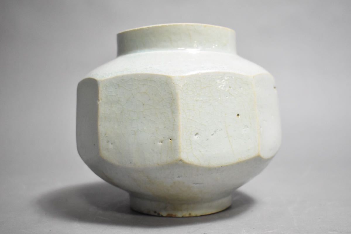 英】1166 時代 李朝青白磁面取壺 中国美術 朝鮮 韓国 高麗 李朝 骨董品 