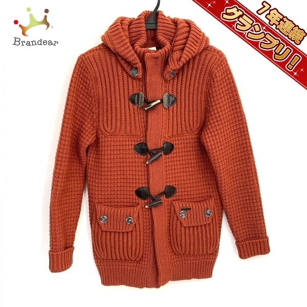 極美品 Bark ニットダッフルコート オレンジ XL バーク バーク Bark ダッフルコート サイズXS - オレンジ×ダークブラウン