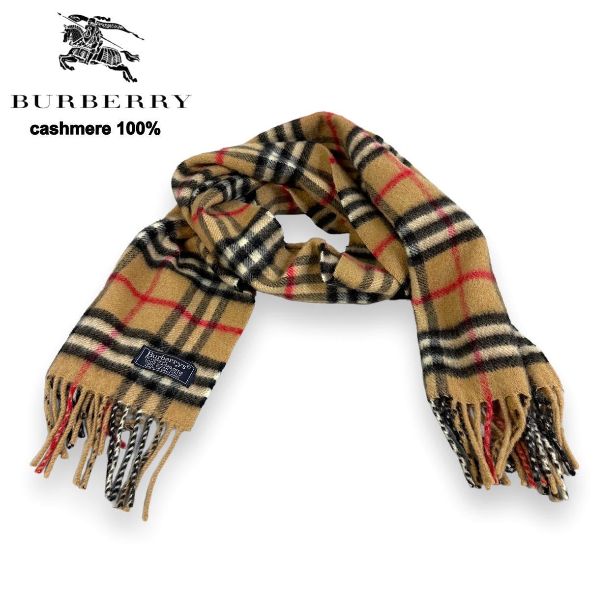 Burberry カシミヤ100%マフラー ノバチェック ダークグレー BURBERRY