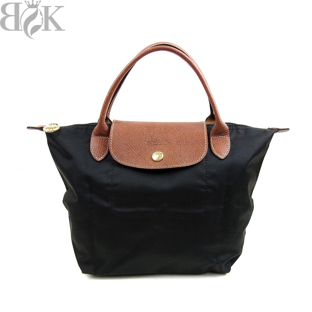 ロンシャン プリアージュ 折り畳み ミニトートバッグ ハンドバッグ 黒 ブラック LONGCHAMP ◇