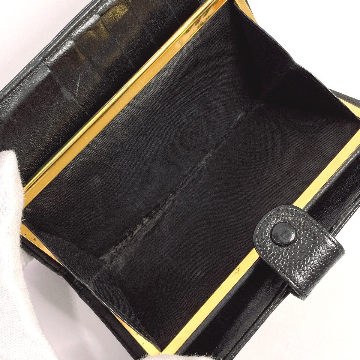 CHANEL シャネル 長財布 1円 ココマーク レザー キャビアスキン