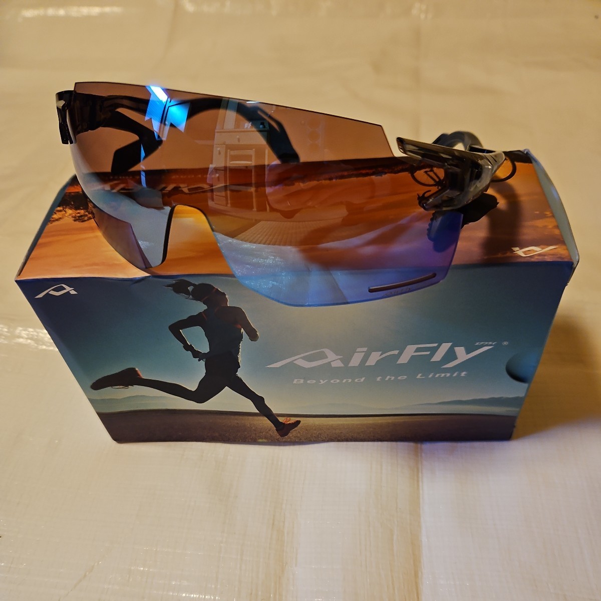 美品【Airfly】 サングラス エアフライ AF-301 C-2BK ブルーピンク