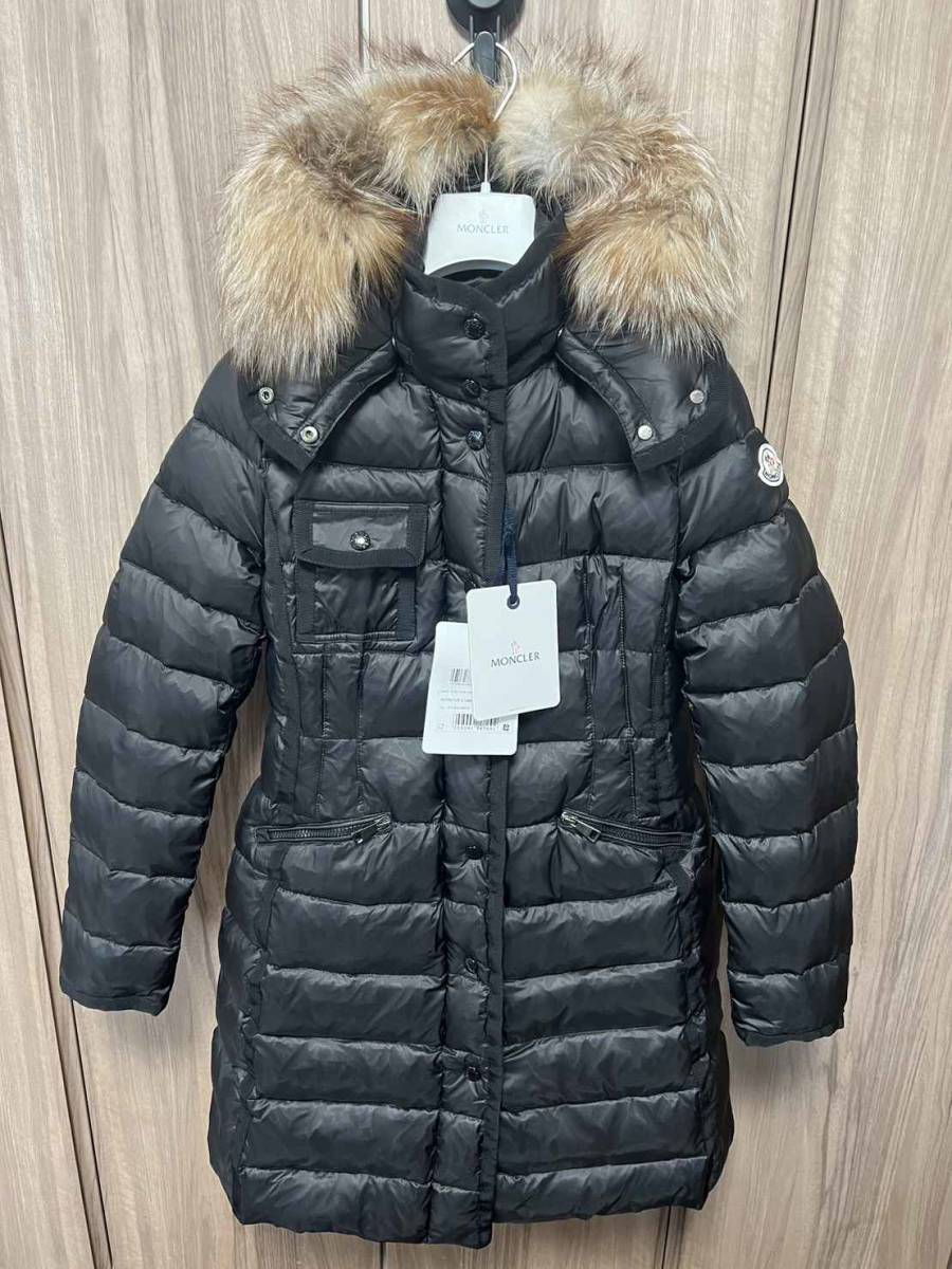 Mサイズ【未使用】MONCLER HERMIFUR Fox fur TG2　ブラック　黒色　正規品　◆定価36万円◆　大人気フォックスファー