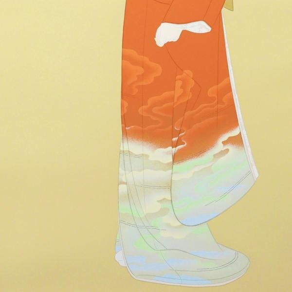 真作】【WISH】上村松園「序の舞」シルクスクリーン 約30号 大作 証明