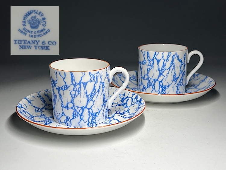 【瑞】TIFFANY&Co. ティファニー NEW YORK デミタスカップ＆ソーサー２客セット