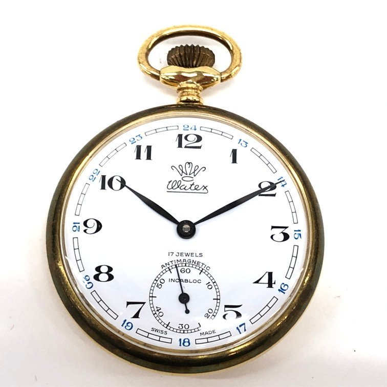 watex　ワテックス　懐中時計　手巻き　天皇皇后両陛下ダイヤモンド婚式奉祝記念　ケース付き　稼働品【BLAD0039】