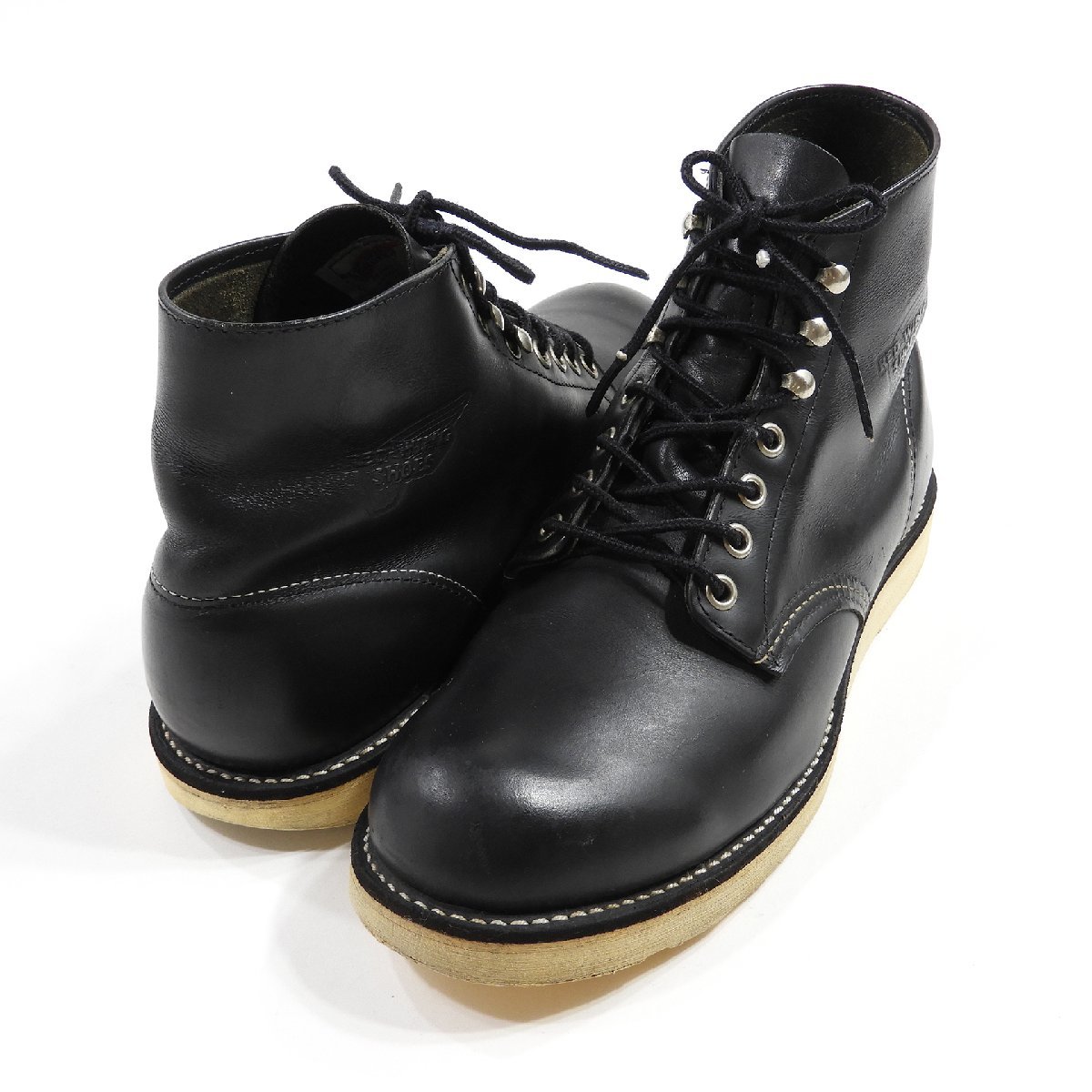 レッドウィング 8165【9 1/2 D】27.5cm黒レザーレースアップブーツ 