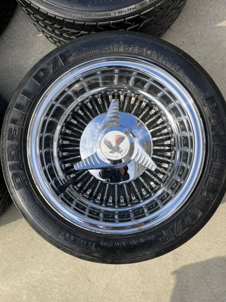 ロードスター ワイヤーホイール 13インチ 7J PIRELLI P7F 175/50 VR13