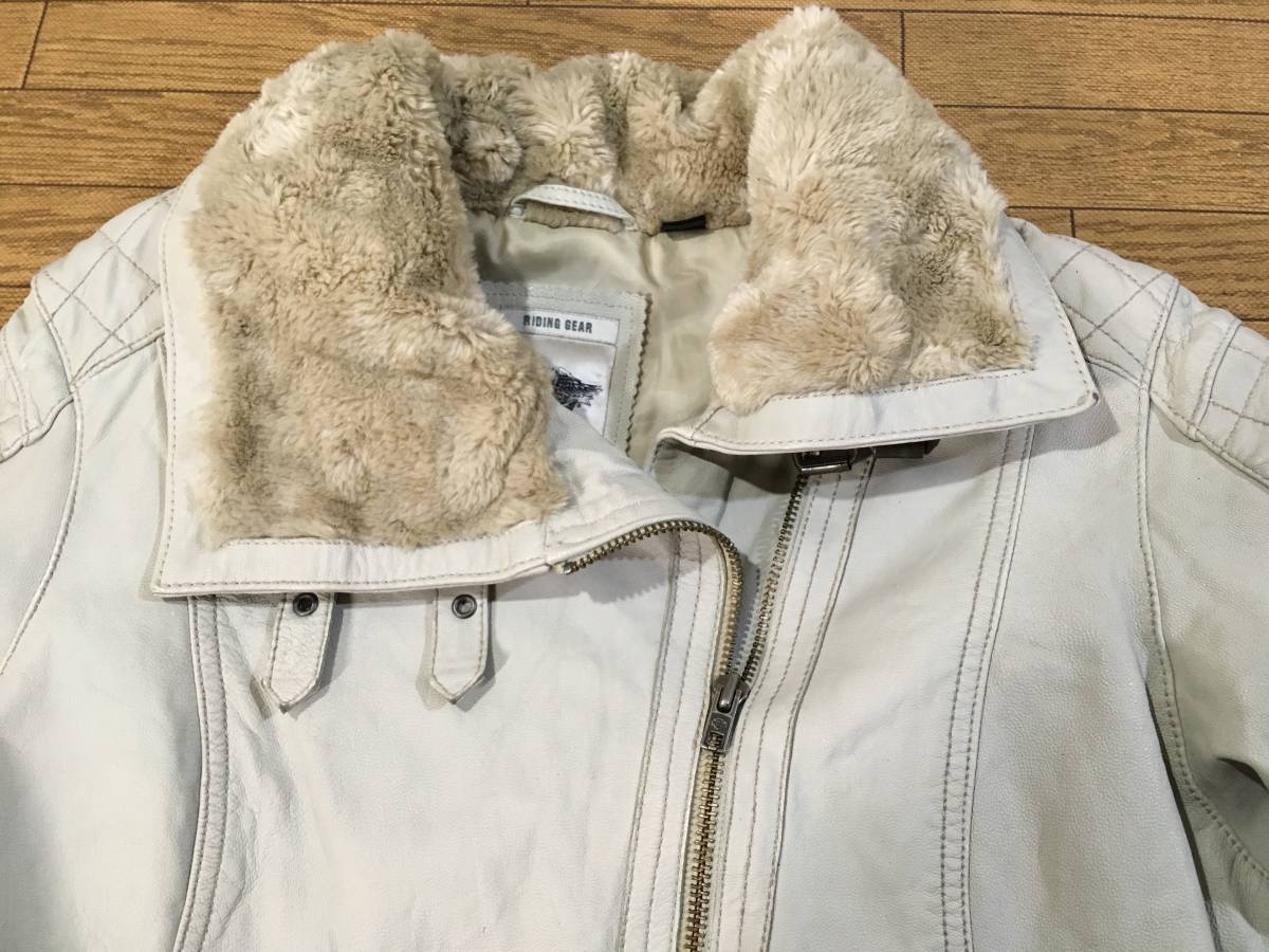 Harley-Davidson ライディングレザーJKT オフホワイト色 良品 身長174