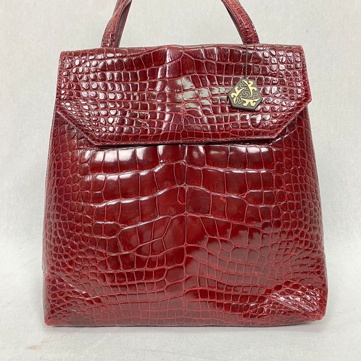 最高級 NICO MARTELLI シャイニークロコダイル ワニ革 トートバッグ