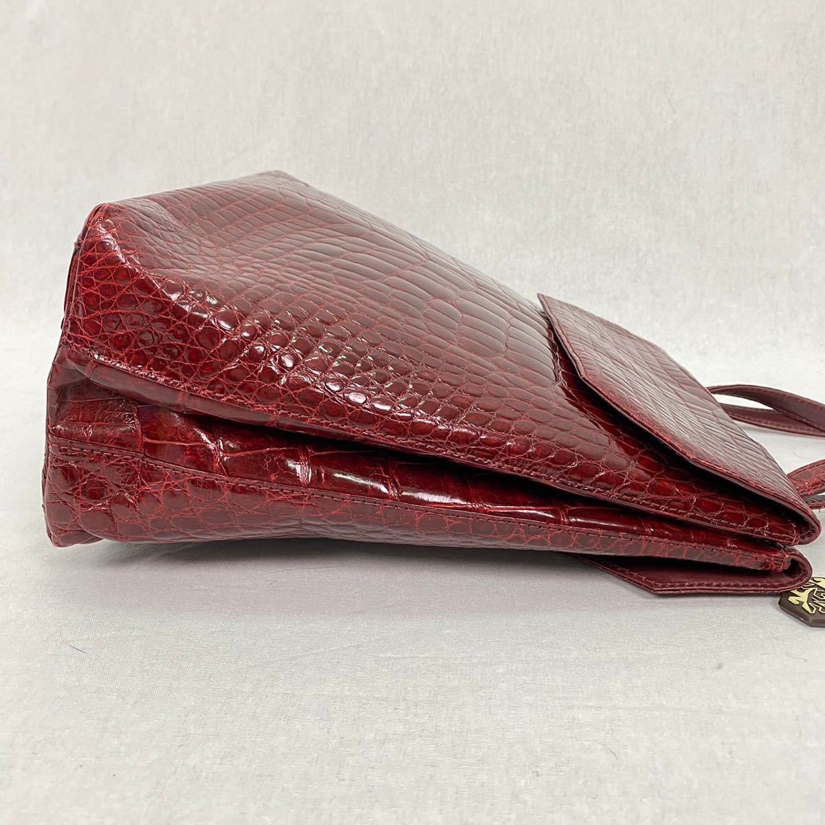 最高級 NICO MARTELLI シャイニークロコダイル ワニ革 トートバッグ