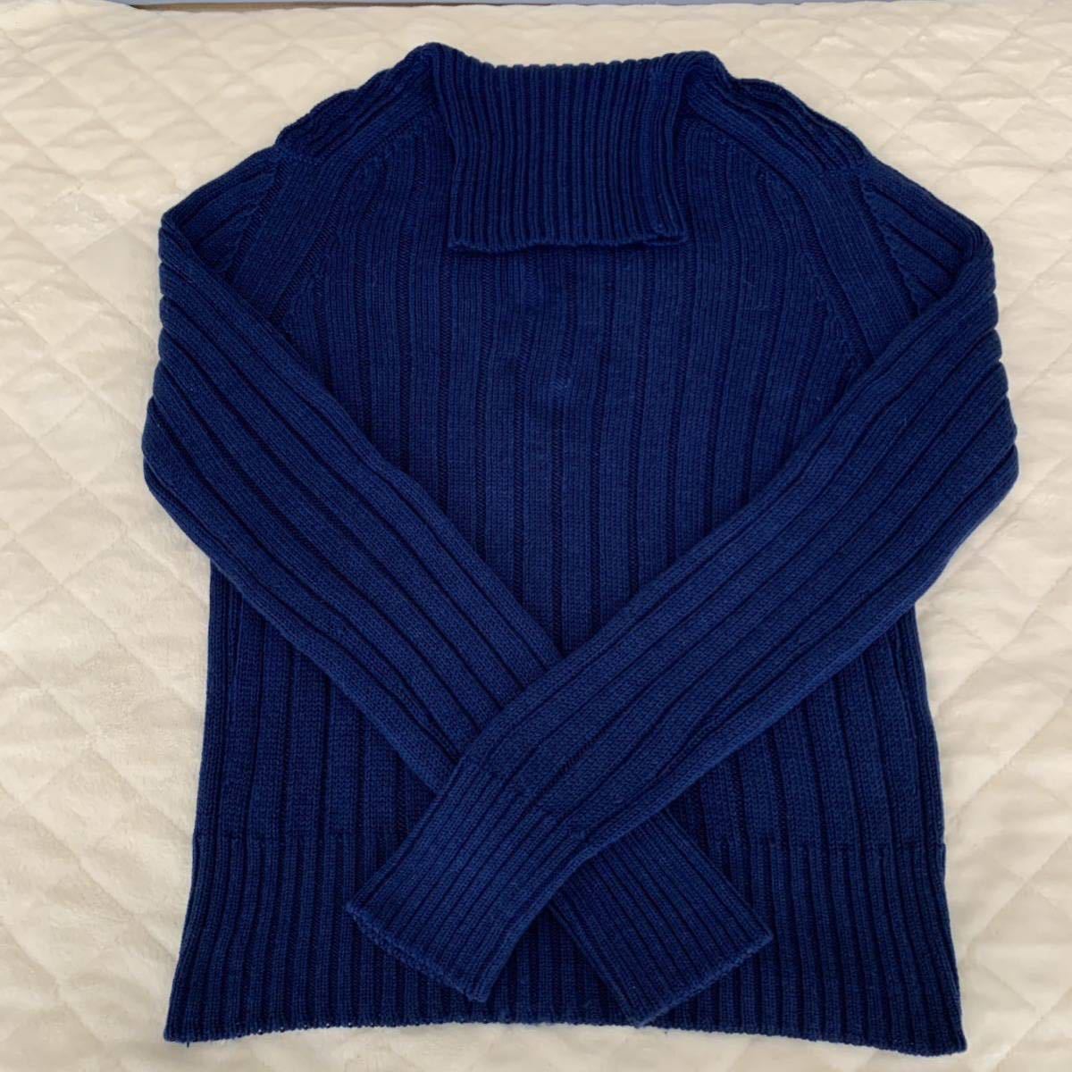 クルチアーニ／タートルネック ニット ／ミドルゲージ／インディゴ／48