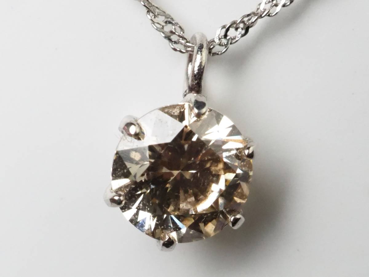 2501E】Pt900/Pt850プラチナ 天然ダイヤモンド 0.40ct/0.9g ネックレス 
