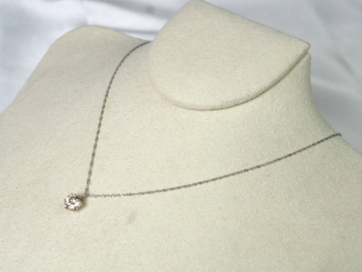 2501E】Pt900/Pt850プラチナ 天然ダイヤモンド 0.40ct/0.9g ネックレス 